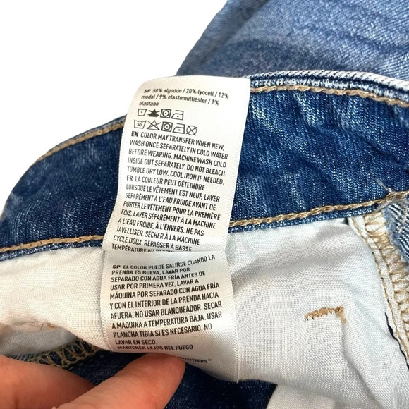 American Eagle Stretch Mom Straight Jean Shorts in Blue Size 12 X-Long - Picture 11 of 11